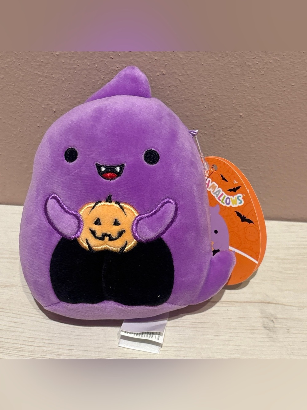 Squishmallows Halloween Jordon the Ghost 5 inch Jack O Lantern NEW